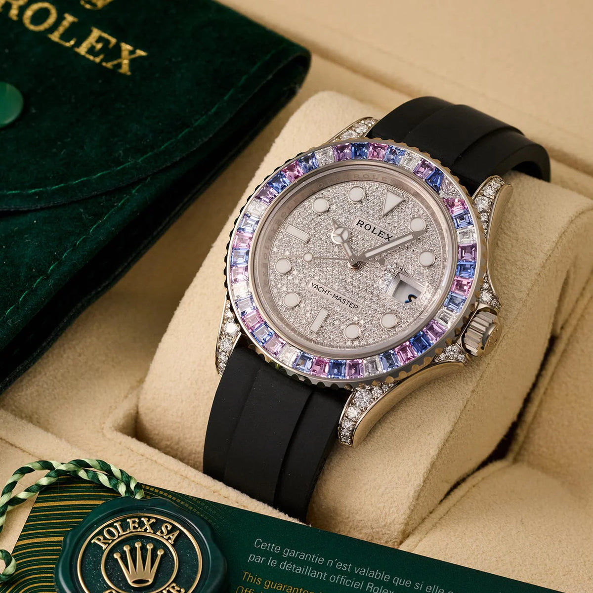 Yacht-Master Cotton Candy 40mm Paved Diamonds White Gold Oysterflex 126679SABR