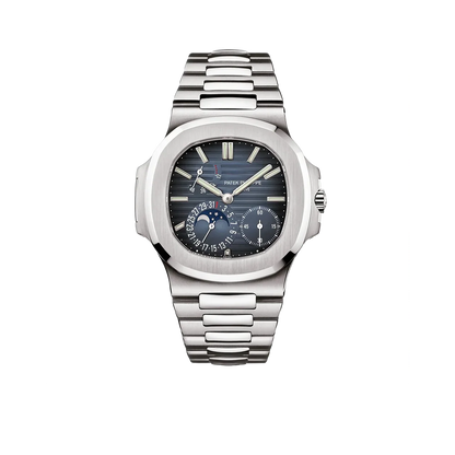 Nautilus 40mm 5712/1A-001 Moon Phase Power Reserve Stainless Steel Blue Dial