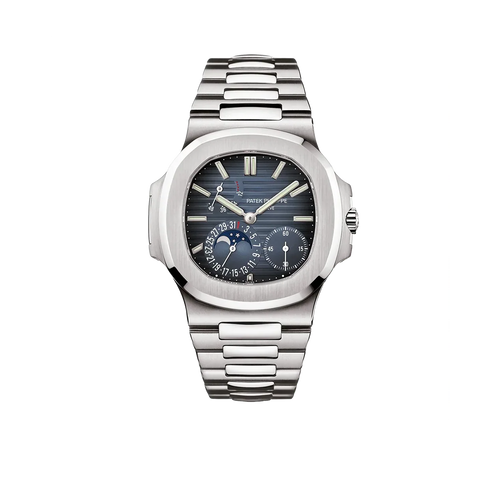 Nautilus 40mm 5712/1A-001 Moon Phase Power Reserve Stainless Steel Blue Dial