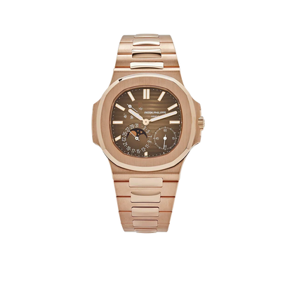 Nautilus 40mm 5712/1R-001 Moon Phase Power Reserve Rose Gold Brown Dial