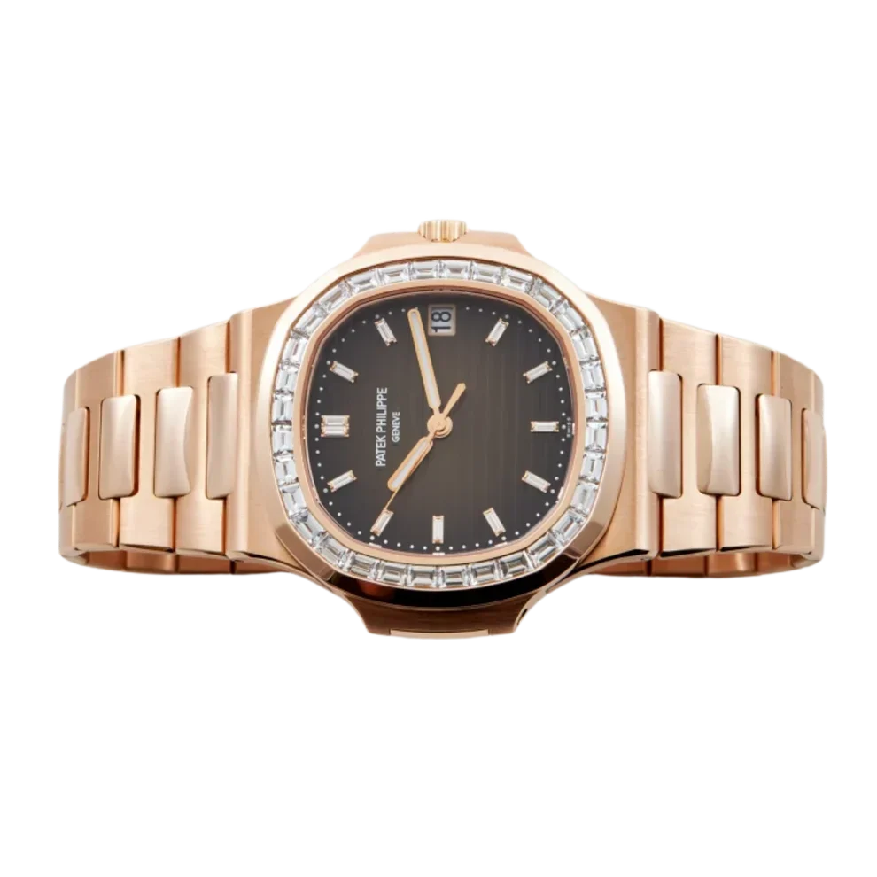 Nautilus Joaillerie 40mm 5723/1R-010 Rose Gold Brown Dial Diamond Bezel