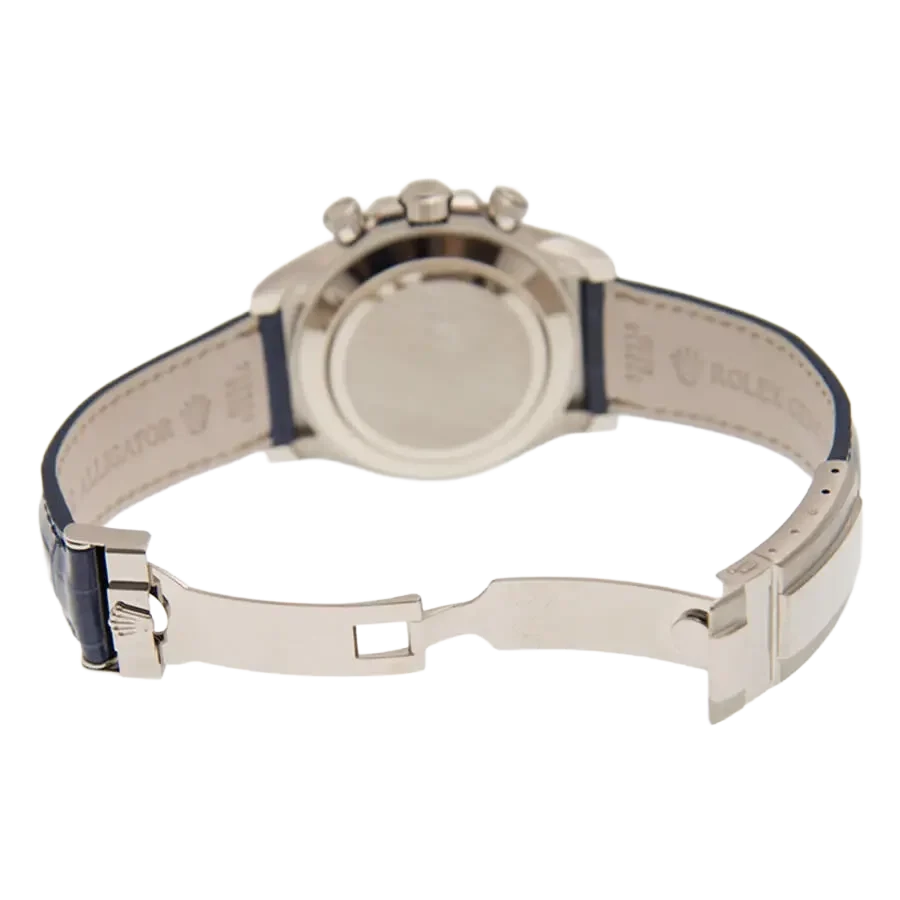 Cosmograph Daytona 40mm 116589SACI White Gold Blue Sapphire Bezel White Mother of Pearl Diamond Dial