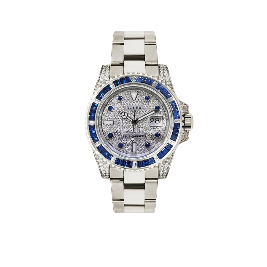 Rolex Submariner Date Watch 40mm - Sapphire And Diamond Bezel - Diamond Paved Dial - 116659SABR