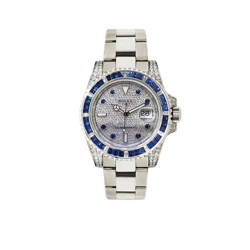 Rolex Submariner Date Watch 40mm - Sapphire And Diamond Bezel - Diamond Paved Dial - 116659SABR