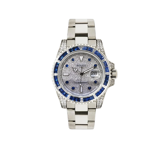 Rolex Submariner Date Watch 40mm - Sapphire And Diamond Bezel - Diamond Paved Dial - 116659SABR