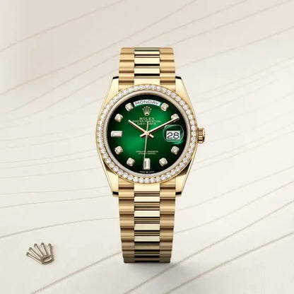 Rolex Day-Date President 36mm Yellow Gold 128348RBR Green