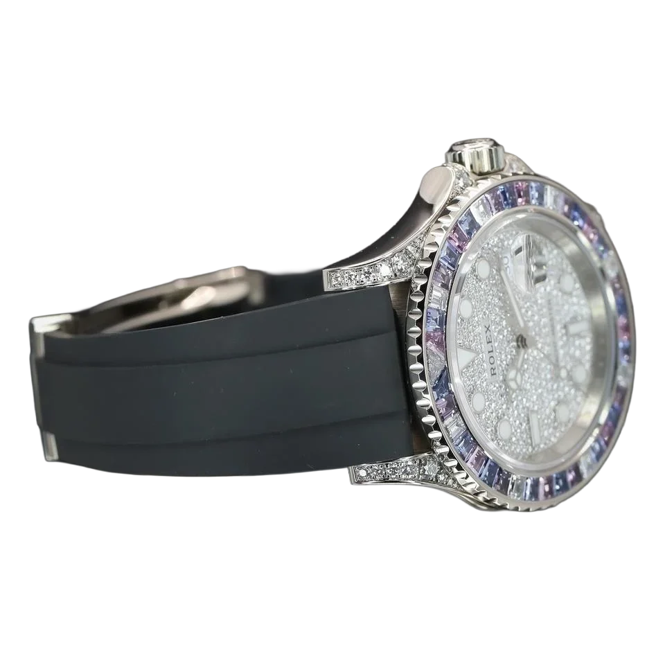 Yacht-Master Cotton Candy 40mm Paved Diamonds White Gold Oysterflex 126679SABR