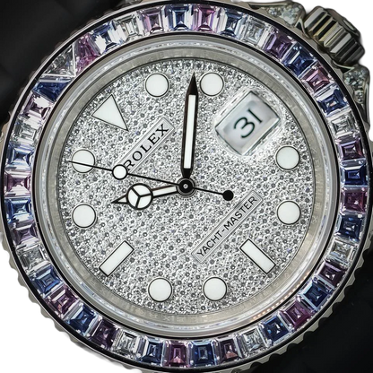 Yacht-Master Cotton Candy 40mm Paved Diamonds White Gold Oysterflex 126679SABR