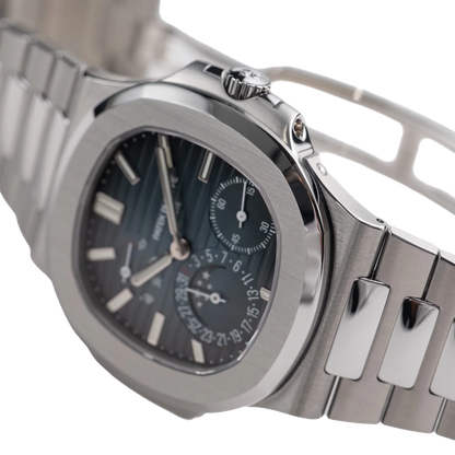 Nautilus 40mm 5712/1A-001 Moon Phase Power Reserve Stainless Steel Blue Dial