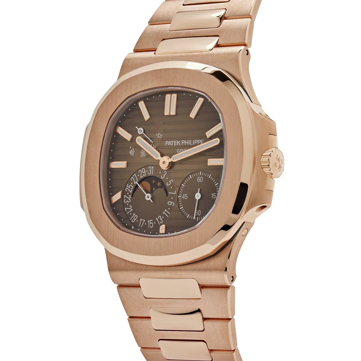 Nautilus 40mm 5712/1R-001 Moon Phase Power Reserve Rose Gold Brown Dial