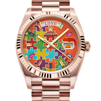 Day-Date 36 128235 'Emoji Puzzle' Rose Gold