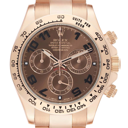 Daytona 40mm Chocolate Brown Dial Rose Gold Mens Watch 116505-0011