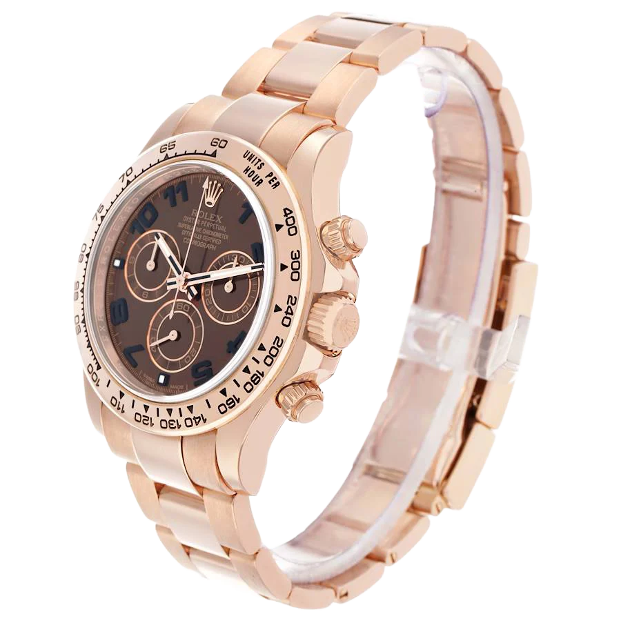 Daytona 40mm Chocolate Brown Dial Rose Gold Mens Watch 116505-0011