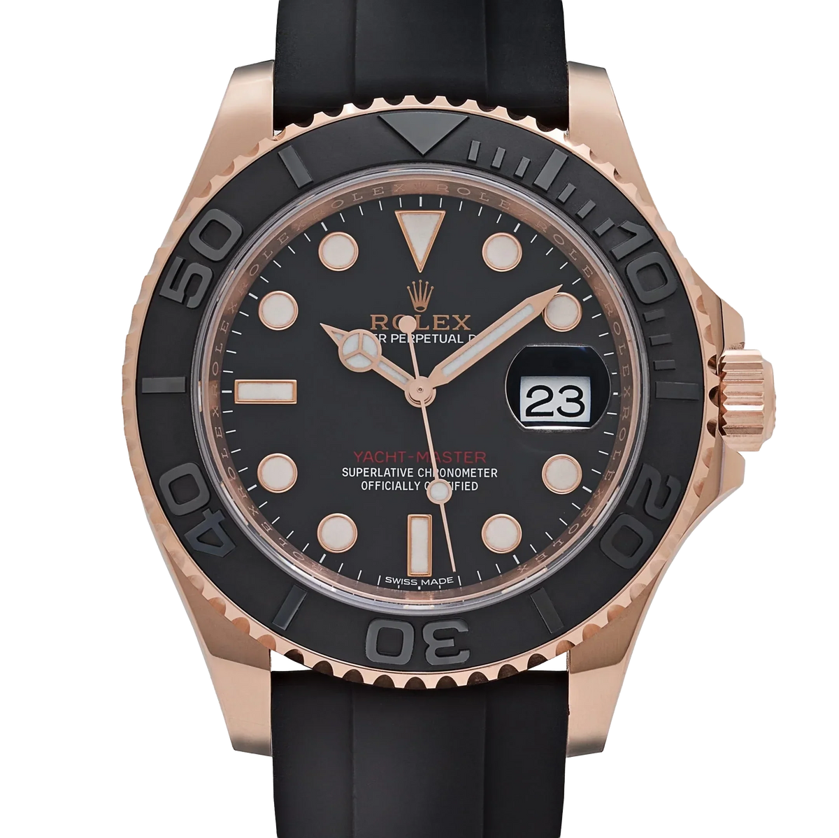Yacht-Master 40 116655 Rose Gold Black Dial