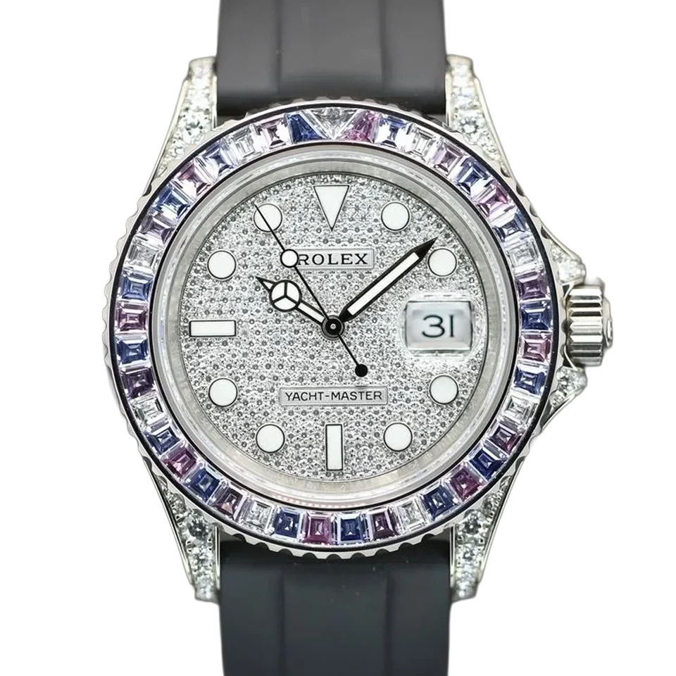 Yacht-Master Cotton Candy 40mm Paved Diamonds White Gold Oysterflex 126679SABR